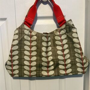 Orla Kiely Solid Stem Print Classic Shoulder Tote Satchel Bag